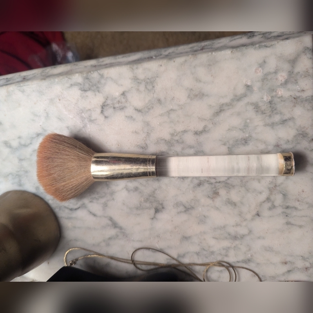 🩷 Vintage Mary Kay Gold Pink Makeup Brush 1980's